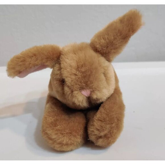 Gibson Greetings Vtg Plush Finger Puppet Cute Brown Bunny 5.5x4x4” Stuffed Toy - Picture 4 of 13
